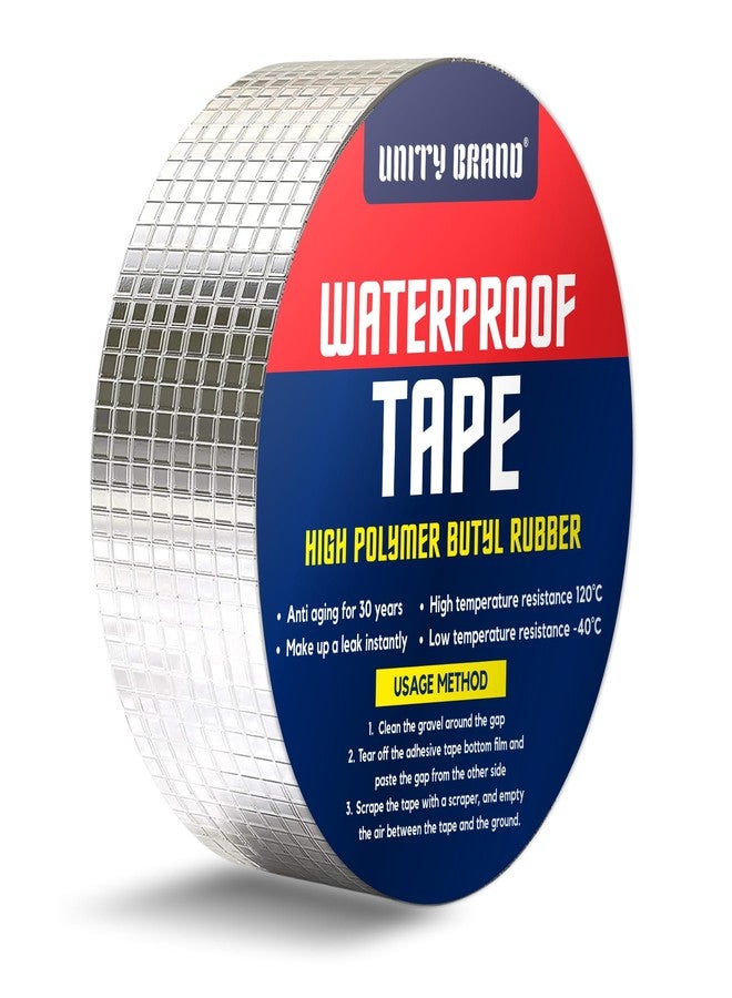 UB Unity Brand Unity Brand Super Strong Adhesive Waterproof Permanent Repair Aluminum Butyl Tape Rubber Foil Suitable for Roof Leak, surface Crack, Window Sill Gap, Boat Sealing, Home (5 CM (5 meter), Pack 1) - Image 1